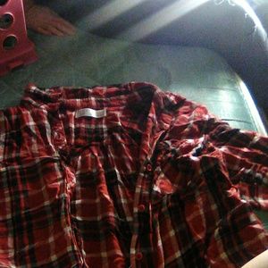 Time and Tru red plaid  blouse